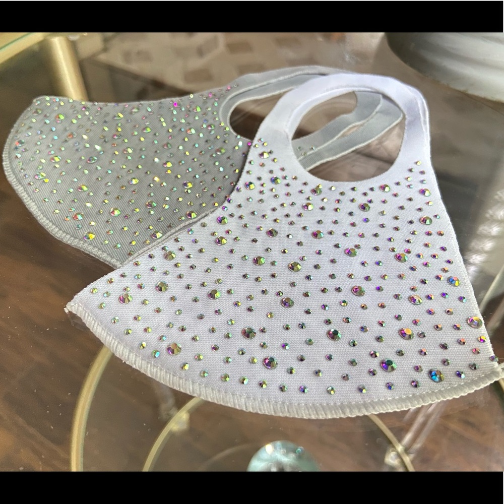Custom rhinestone face mask